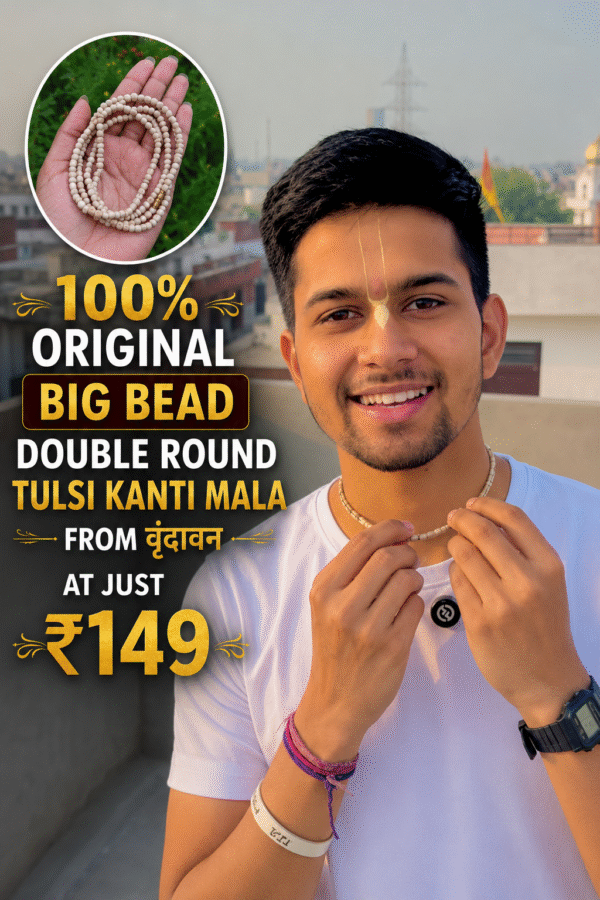 Double Round Big bead Tulsi Kanthi mala